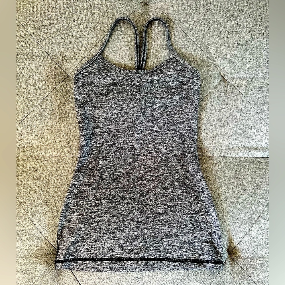 Lululemon workout top. Dark heathered gray. Size 4.